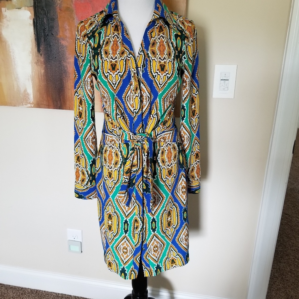 Cache tie waist shirt dress size 2 NWOT